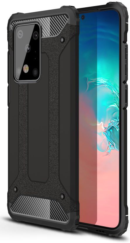 Samsung Galaxy S20 Ultra Hoesje Shock Proof Hybride Backcover Zwart afbeelding 1