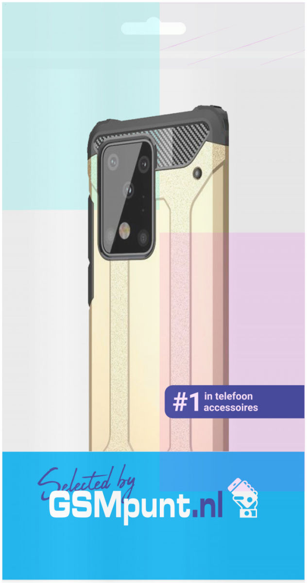 Samsung Galaxy S20 Ultra Hoesje Shock Proof Hybride Backcover Goud afbeelding 2