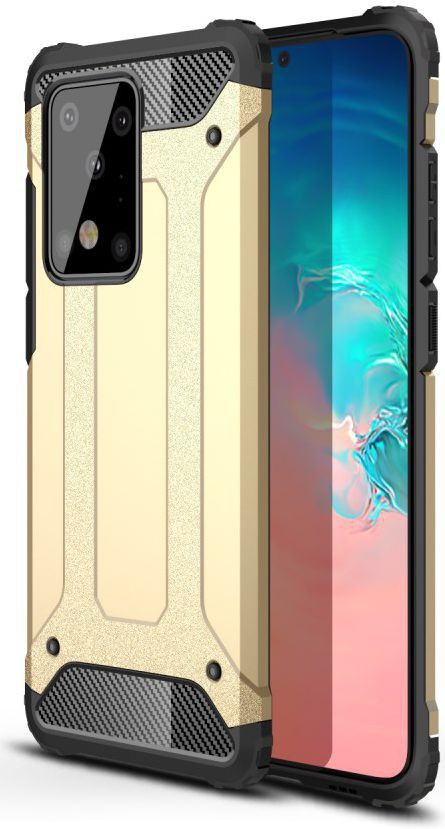 Samsung Galaxy S20 Ultra Hoesje Shock Proof Hybride Backcover Goud afbeelding 1