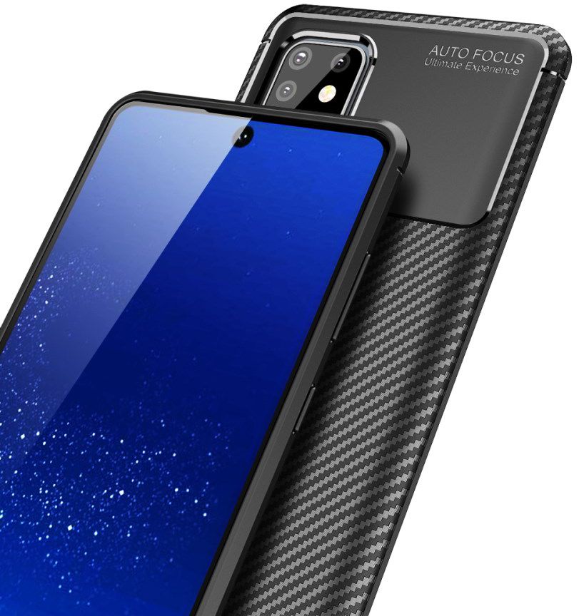 Samsung Galaxy Note 10 Lite Siliconen Carbon Hoesje Zwart afbeelding 14
