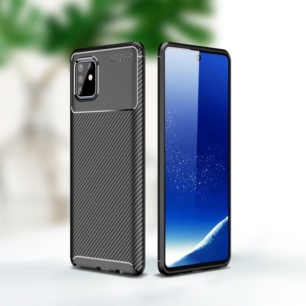 Samsung Galaxy Note 10 Lite Siliconen Carbon Hoesje Zwart afbeelding 17