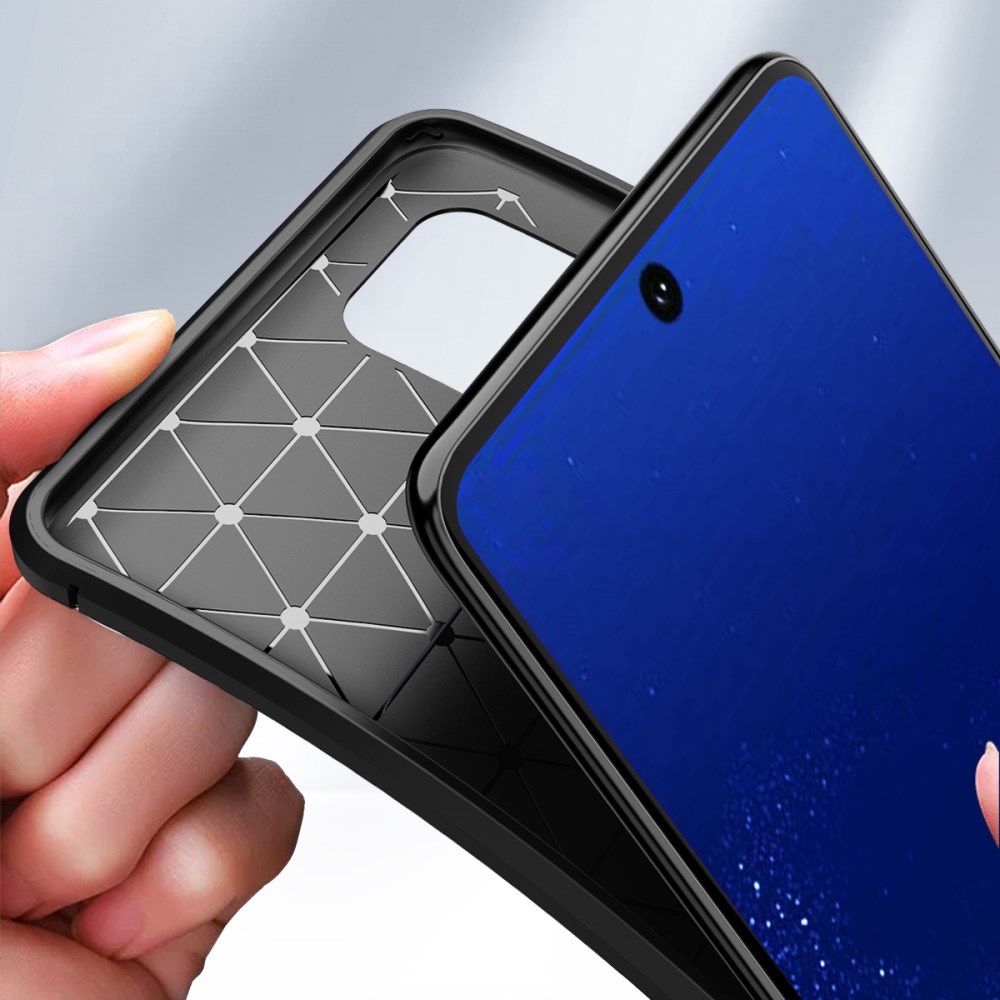 Samsung Galaxy Note 10 Lite Siliconen Carbon Hoesje Zwart afbeelding 4