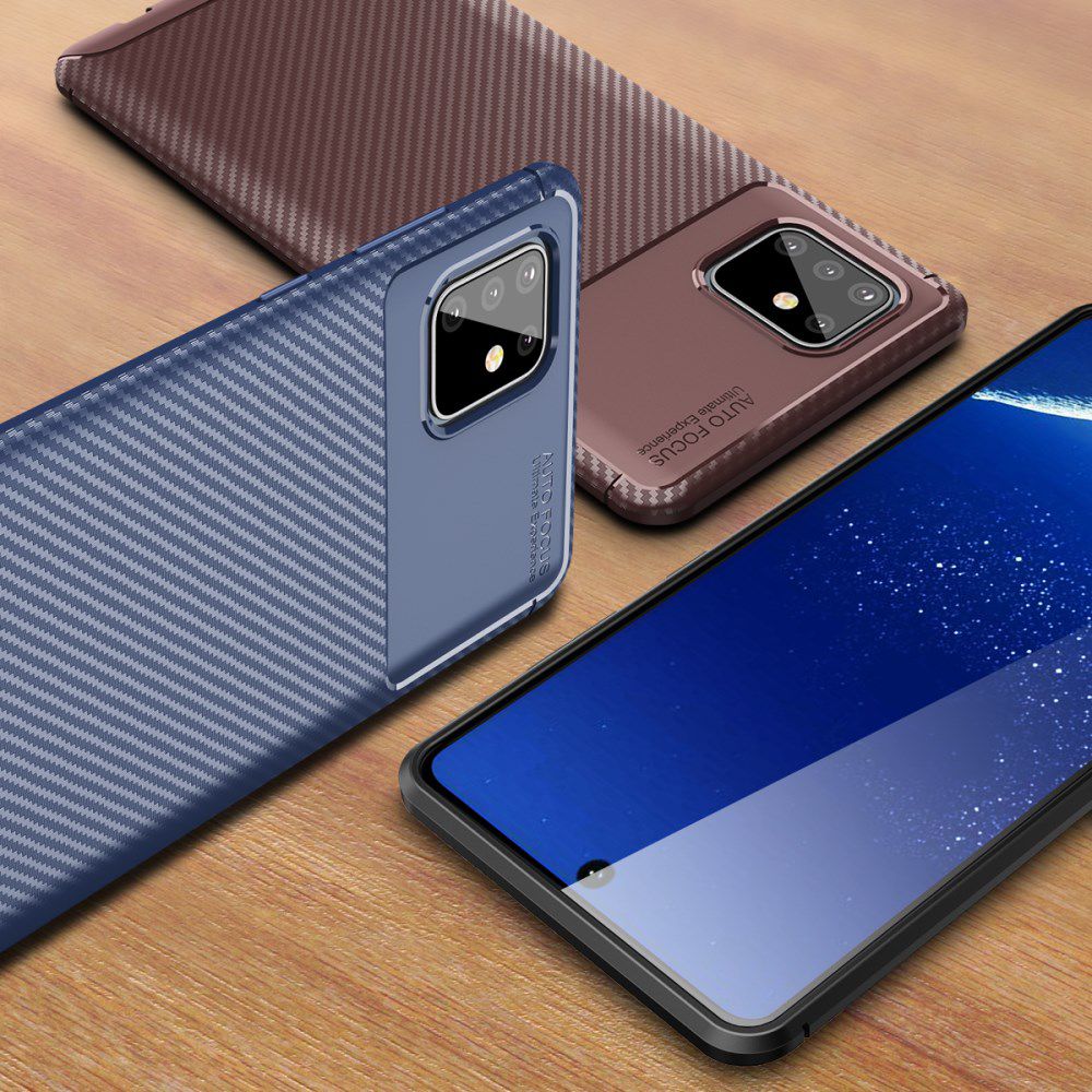 Samsung Galaxy Note 10 Lite Siliconen Carbon Hoesje Zwart afbeelding 5