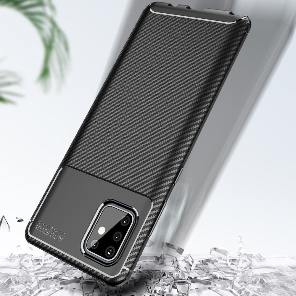 Samsung Galaxy Note 10 Lite Siliconen Carbon Hoesje Zwart afbeelding 6