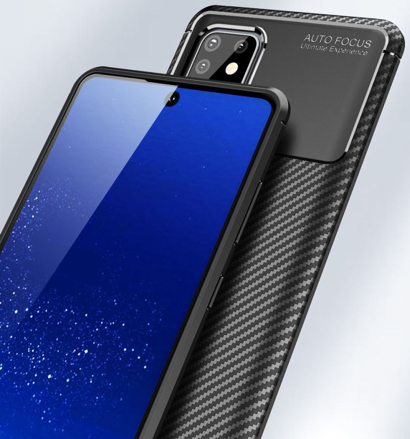 Samsung Galaxy Note 10 Lite Siliconen Carbon Hoesje Zwart afbeelding 7