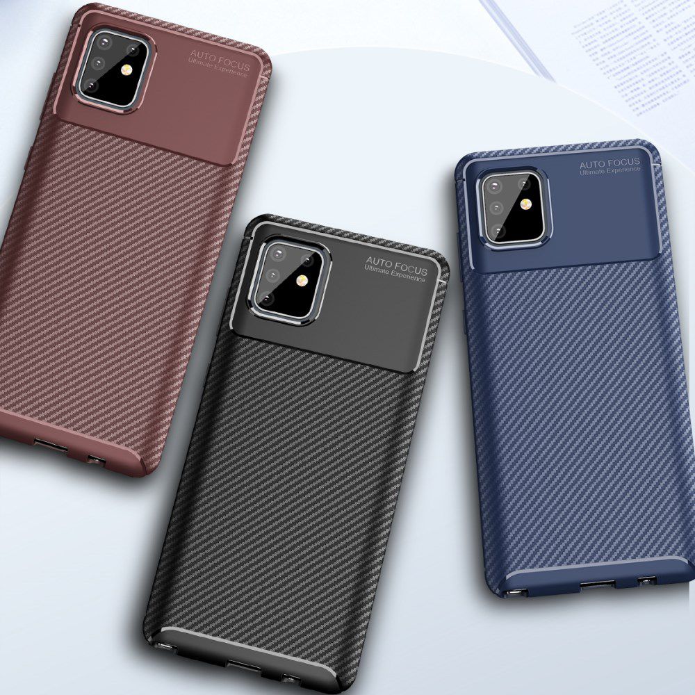Samsung Galaxy Note 10 Lite Siliconen Carbon Hoesje Zwart afbeelding 10