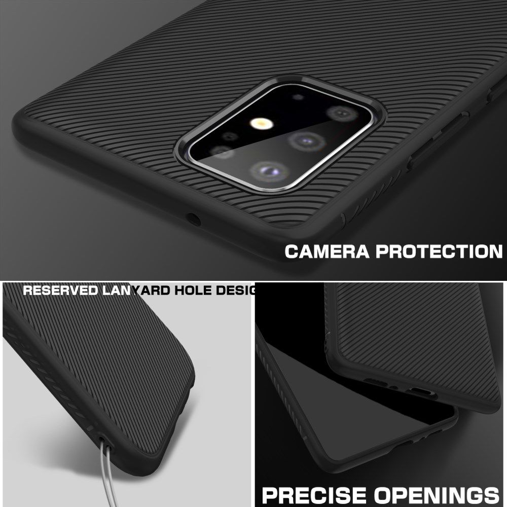 Samsung Galaxy S20 Plus Hoesje Twill Slim Textuur Zwart afbeelding 7