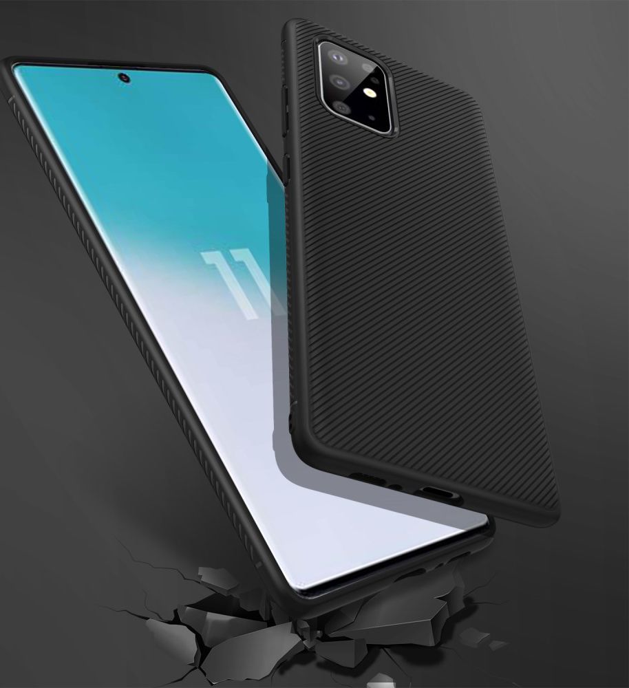 Samsung Galaxy S20 Plus Hoesje Twill Slim Textuur Zwart afbeelding 9