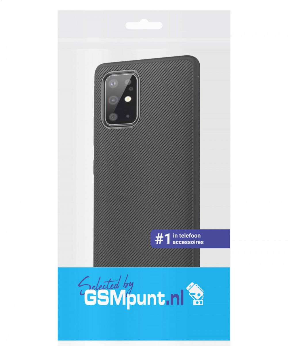 Samsung Galaxy S20 Plus Hoesje Twill Slim Textuur Zwart afbeelding 2