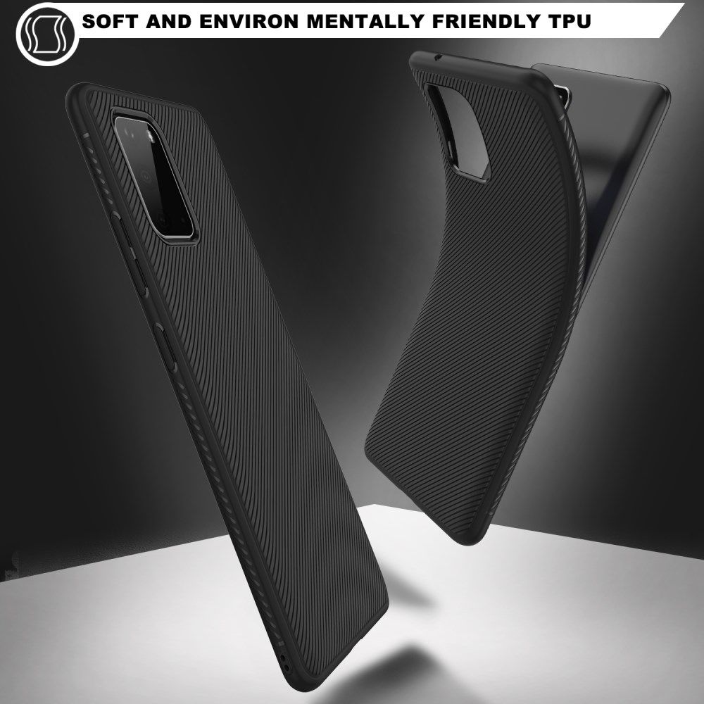 Samsung Galaxy S20 Hoesje Twill Slim Textuur Zwart afbeelding 6