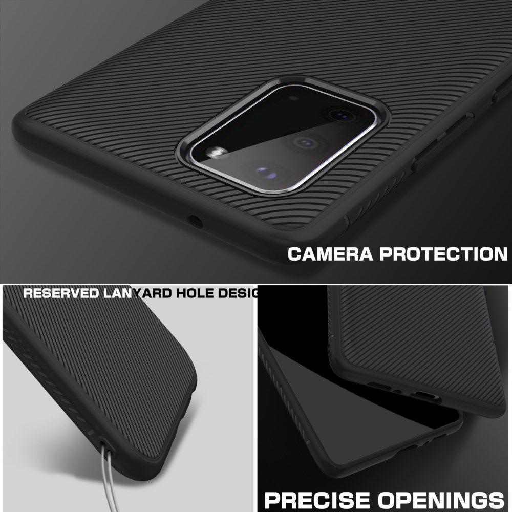 Samsung Galaxy S20 Hoesje Twill Slim Textuur Zwart afbeelding 7