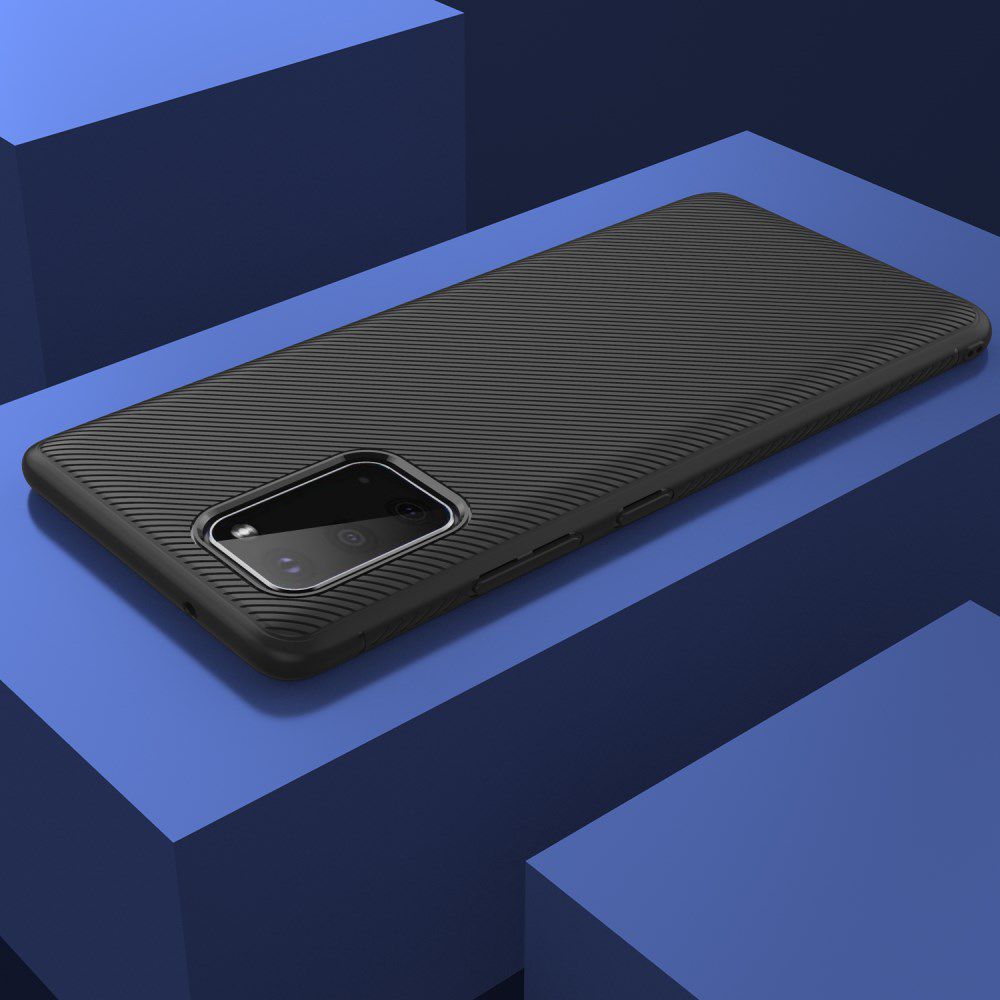 Samsung Galaxy S20 Hoesje Twill Slim Textuur Zwart afbeelding 10