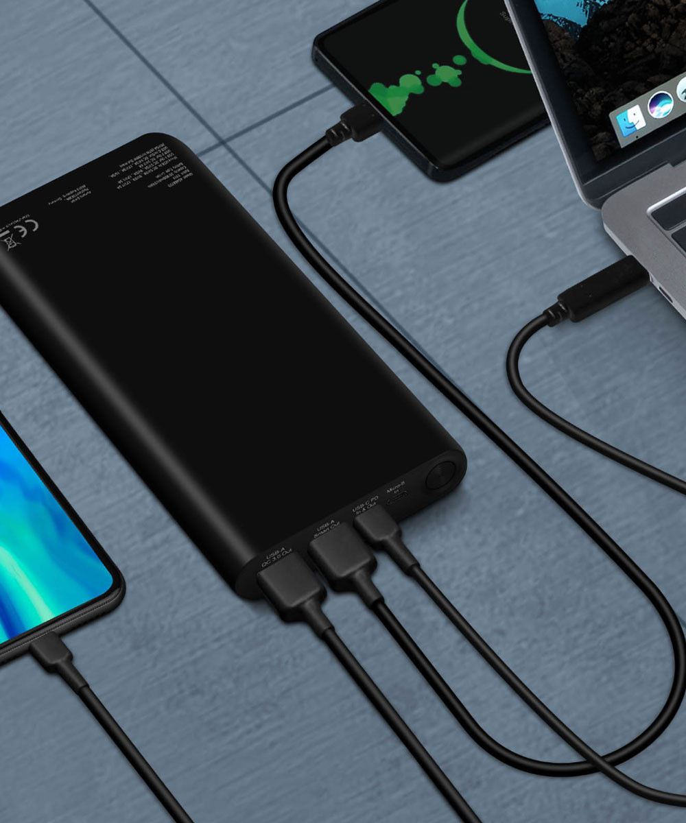 4smarts VoltHub Enterprise PD Fast Charge Powerbank 20.000 mAh Zwart afbeelding 3