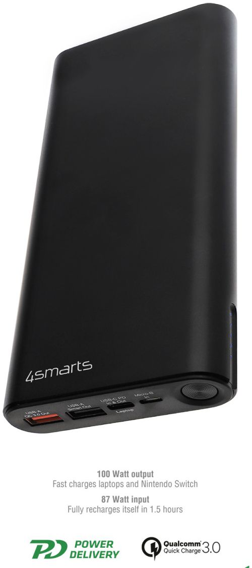 4smarts VoltHub Enterprise PD Fast Charge Powerbank 20.000 mAh Zwart afbeelding 4