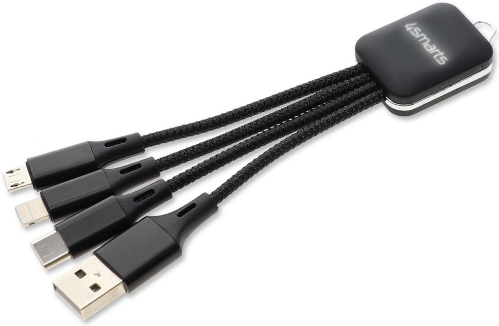 4Smarts GlowCord 3-in-1 Kabel Zwart afbeelding 2