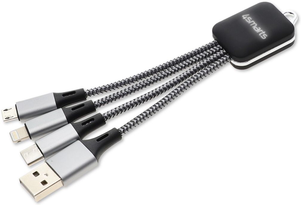 4Smarts GlowCord 3-in-1 Kabel Zilver afbeelding 2