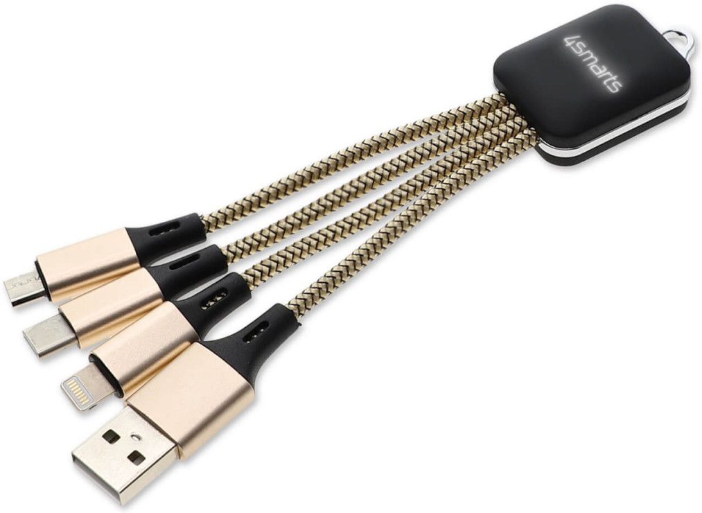 4Smarts GlowCord 3-in-1 Kabel Goud afbeelding 2