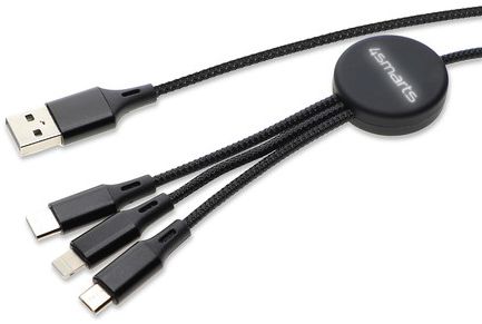 4Smarts GlowCord 3-in-1 Kabel 1 Meter Zwart afbeelding 2