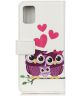 Samsung Galaxy A51 Book Case Hoesje Wallet met Print Loving Owls