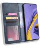Samsung Galaxy A51 Book Case Hoesje Book Case Retro Wallet Blauw
