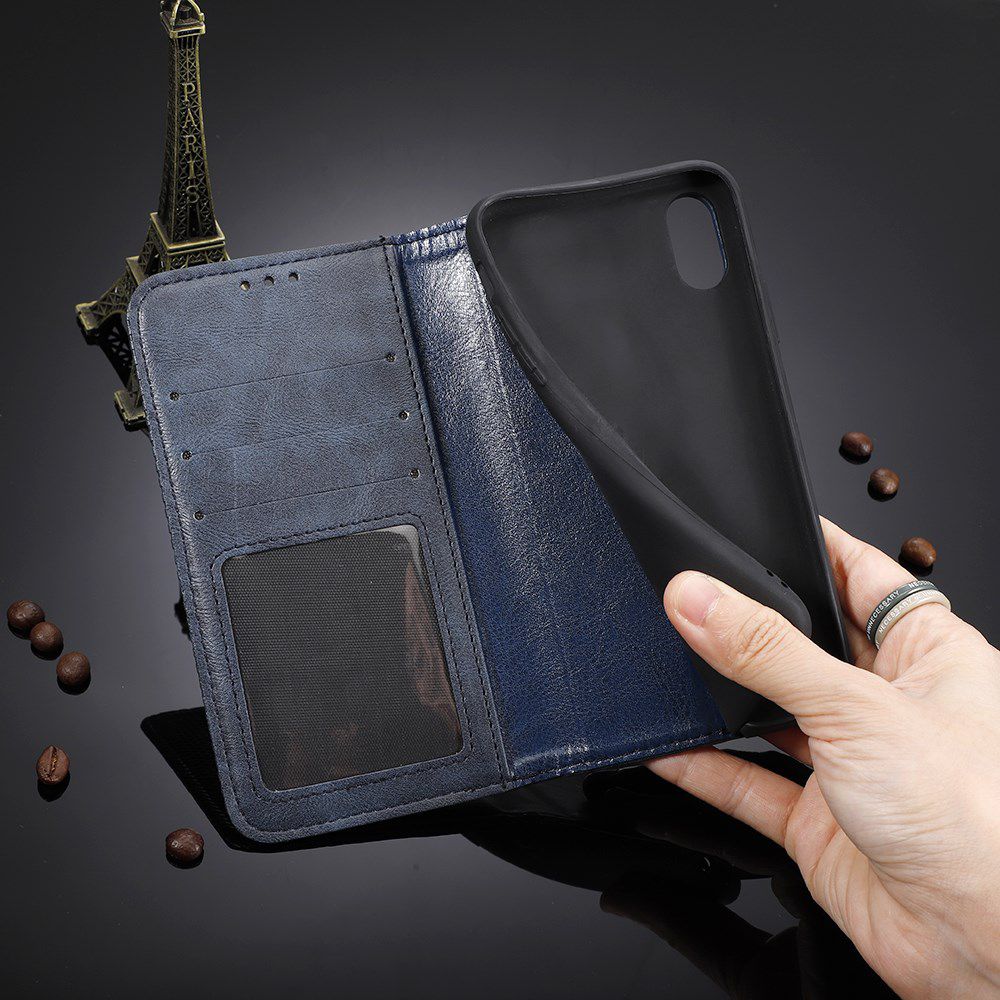 Samsung Galaxy A51 Book Case Hoesje Book Case Retro Wallet Blauw afbeelding 9