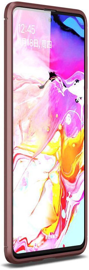 Samsung Galaxy A51 Hoesje Geborsteld Carbon Bruin afbeelding 2