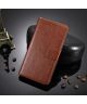 Samsung Galaxy A51 Book Case Hoesje Wallet Kunst Leer Bruin