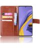 Samsung Galaxy A51 Book Case Hoesje Wallet Kunst Leer Bruin