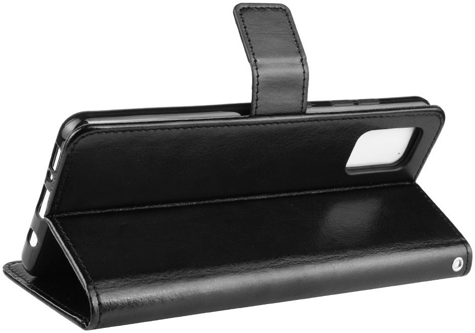 Samsung Galaxy A51 Hoesje Book Case Wallet Kunst Leer Zwart afbeelding 2