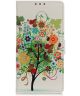 Samsung Galaxy A71 Hoesje Portemonnee met Print Tree Groen