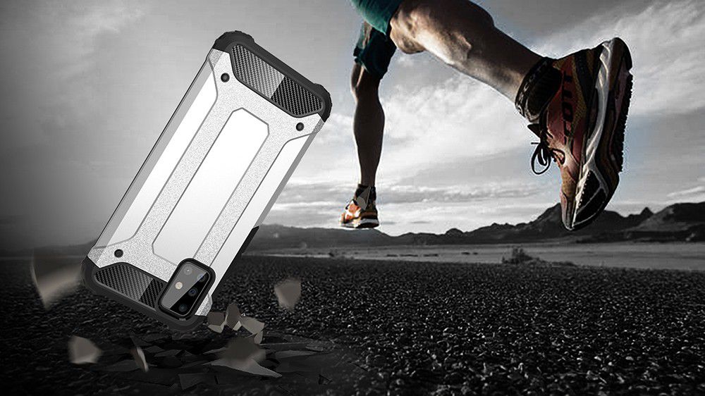 Samsung Galaxy A71 Hoesje Shock Proof Hybride Backcover Zilver afbeelding 9
