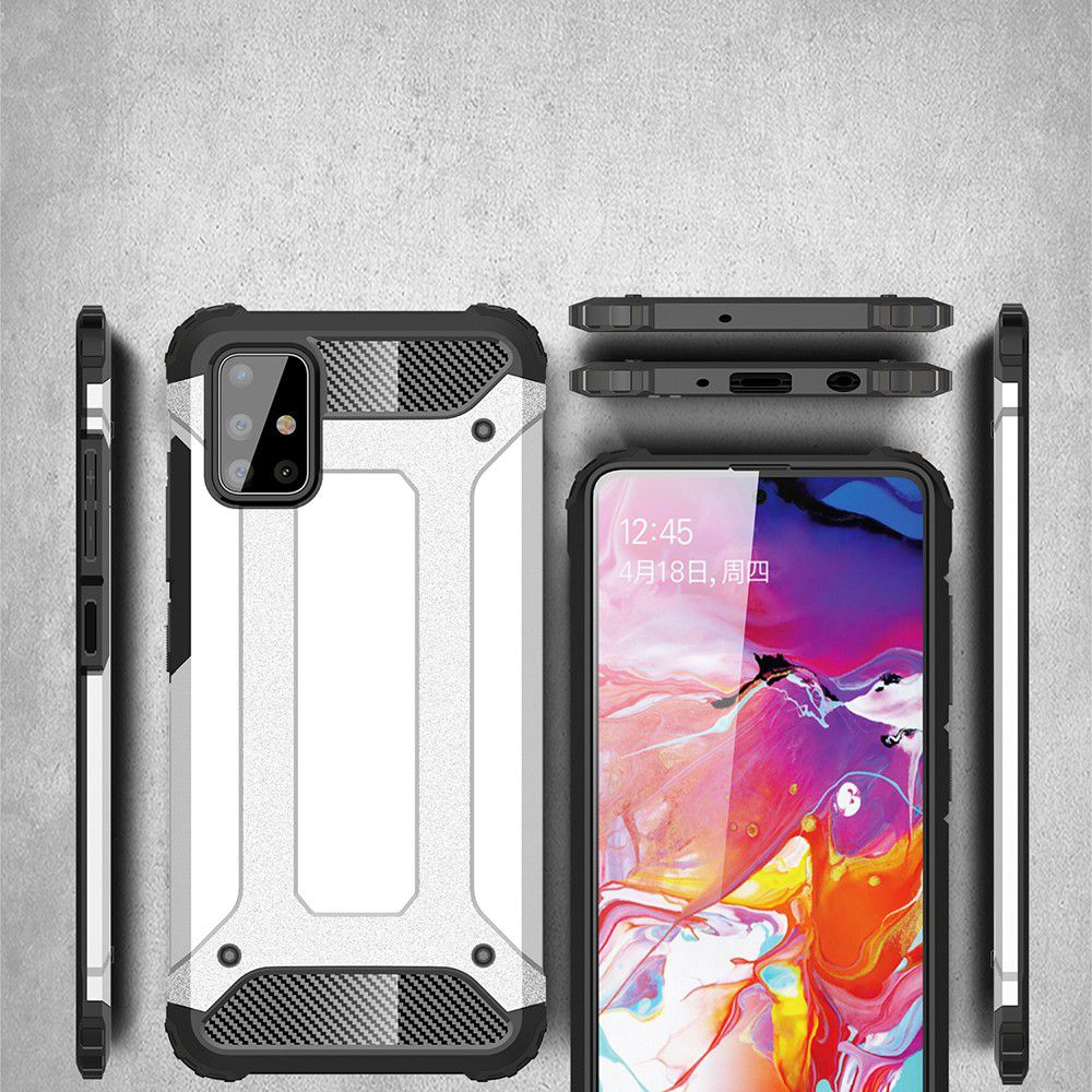 Samsung Galaxy A71 Hoesje Shock Proof Hybride Backcover Zilver afbeelding 7