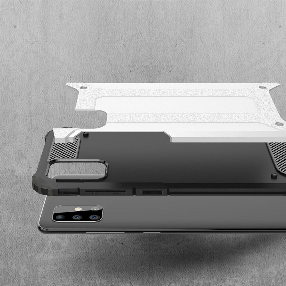 Samsung Galaxy A71 Hoesje Shock Proof Hybride Backcover Zilver afbeelding 4