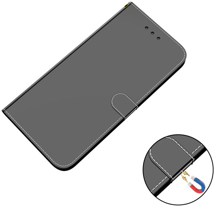 Samsung Galaxy A51 Hoesje Book Case Wallet Spiegelend Zwart afbeelding 6