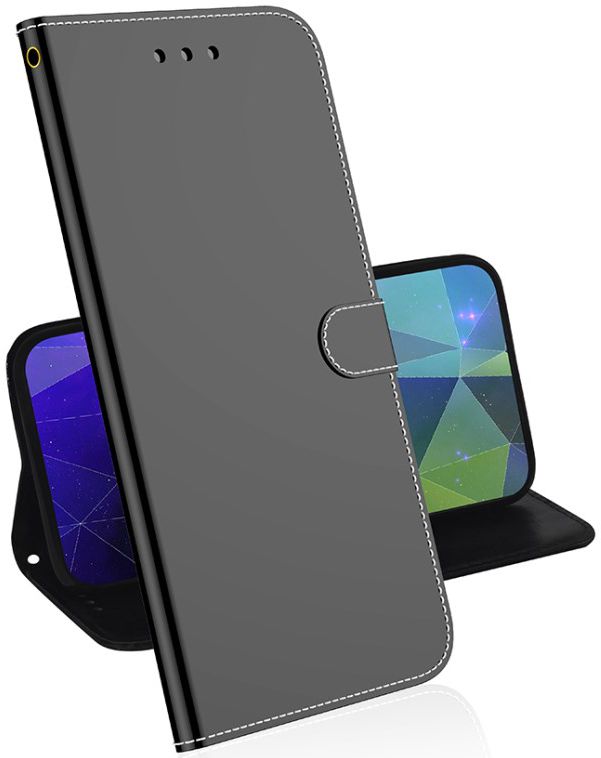Samsung Galaxy A51 Hoesje Book Case Wallet Spiegelend Zwart afbeelding 3