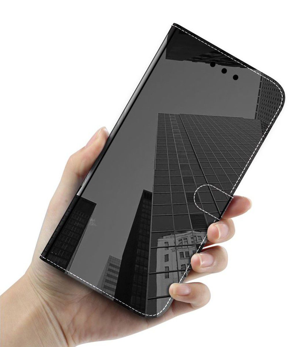Samsung Galaxy A51 Hoesje Book Case Wallet Spiegelend Zwart afbeelding 1