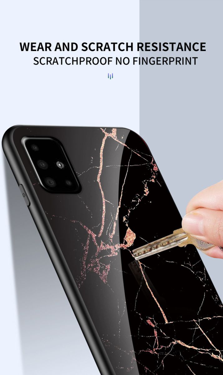 Samsung Galaxy A51 Hoesje Marmer Glass Blauw/Groen afbeelding 5