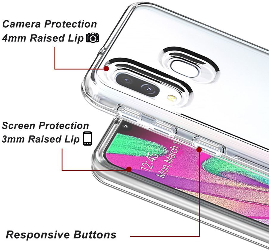 Samsung Galaxy A40 Hybride Back Cover Transparant afbeelding 3