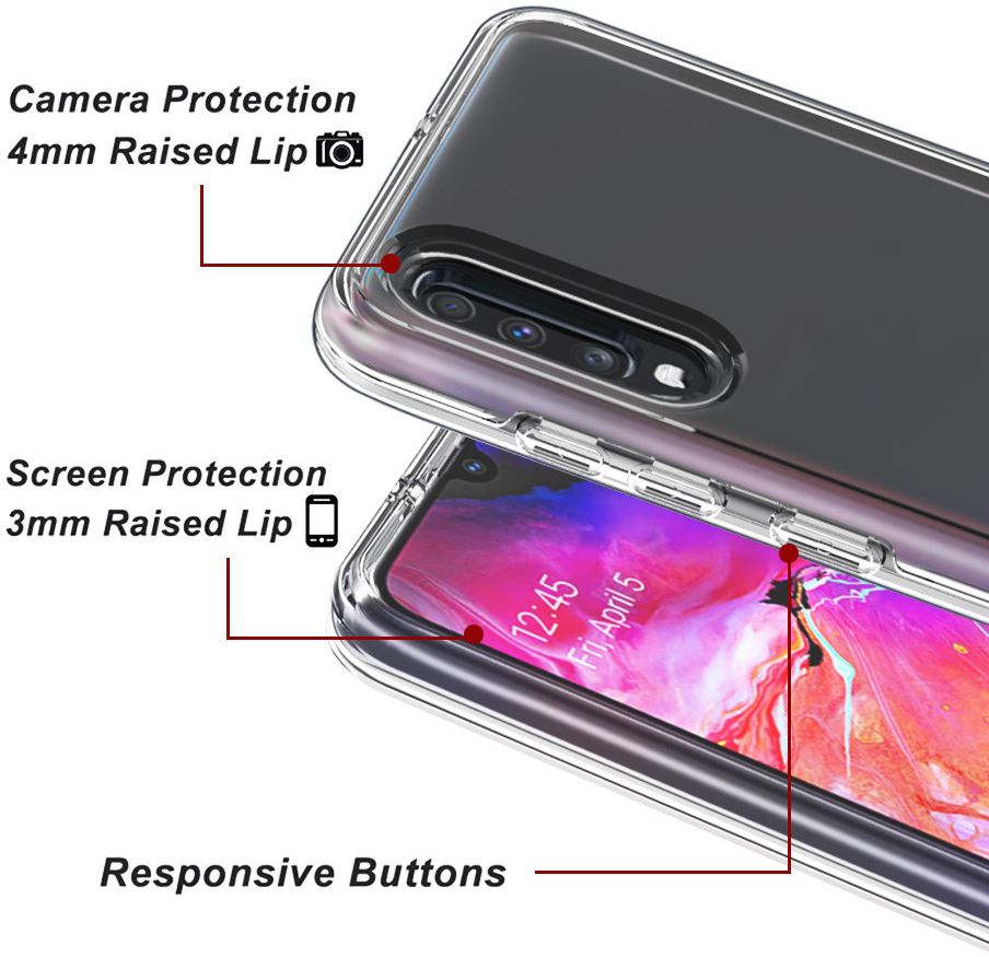 Samsung Galaxy A70 Hybride Back Cover Transparant afbeelding 3