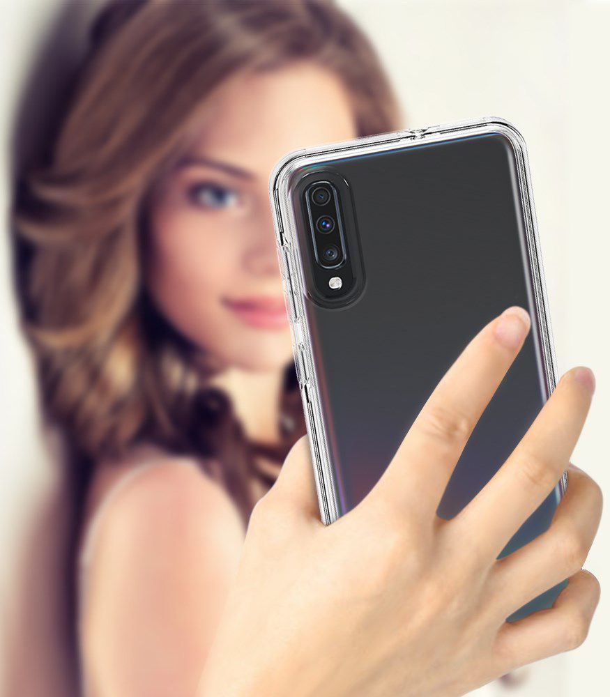 Samsung Galaxy A70 Hybride Back Cover Transparant afbeelding 6