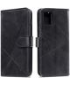 Samsung Galaxy A51 Hoesje Book Case Wallet Design Lines Zwart
