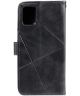 Samsung Galaxy A51 Hoesje Book Case Wallet Design Lines Zwart