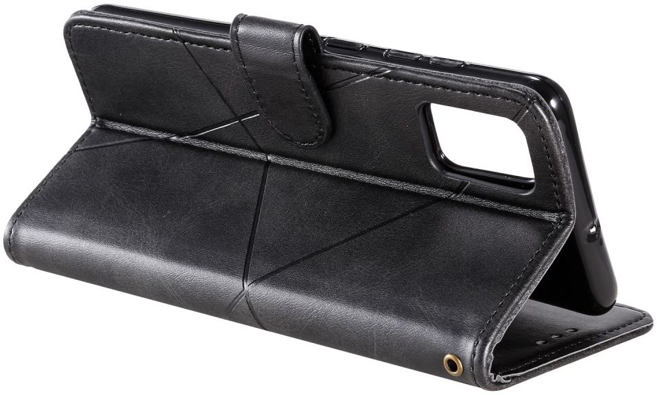 Samsung Galaxy A51 Hoesje Book Case Wallet Design Lines Zwart afbeelding 3