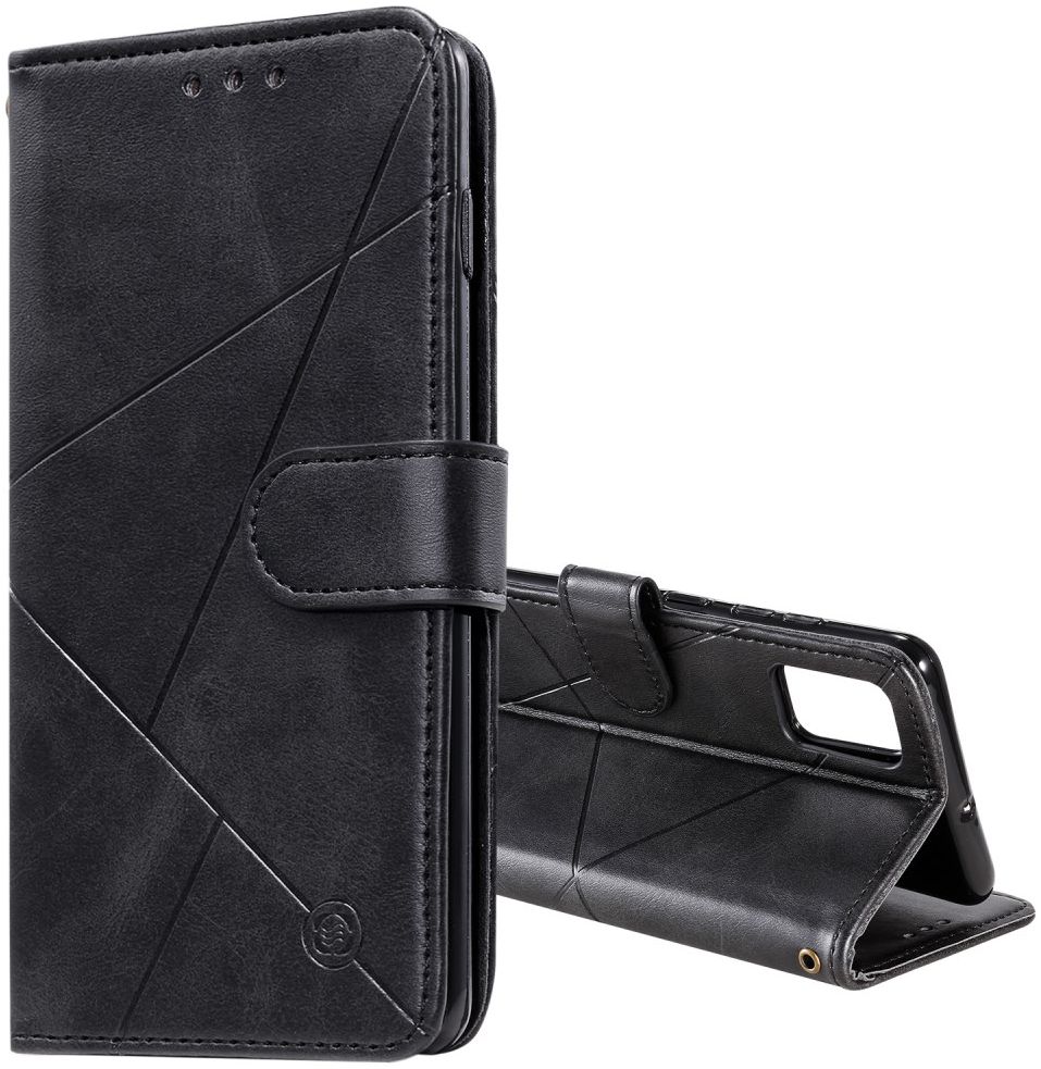 Samsung Galaxy A51 Hoesje Book Case Wallet Design Lines Zwart afbeelding 9