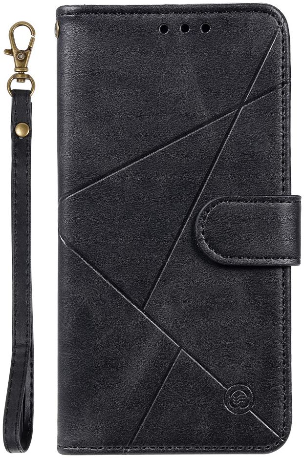 Samsung Galaxy A51 Hoesje Book Case Wallet Design Lines Zwart afbeelding 2