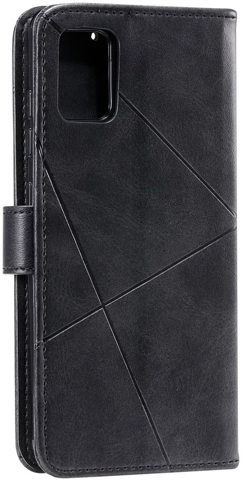 Samsung Galaxy A51 Hoesje Book Case Wallet Design Lines Zwart afbeelding 6
