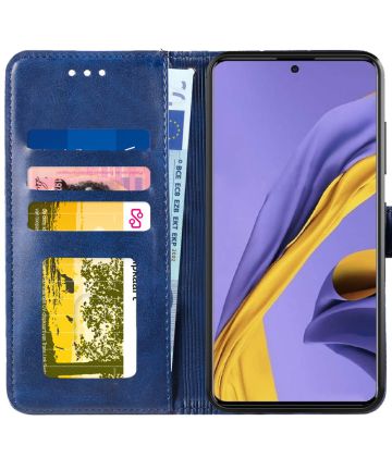 Samsung Galaxy A51 Hoesje Book Case Wallet Design Lines Blauw Hoesjes