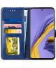 Samsung Galaxy A51 Hoesje Book Case Wallet Design Lines Blauw
