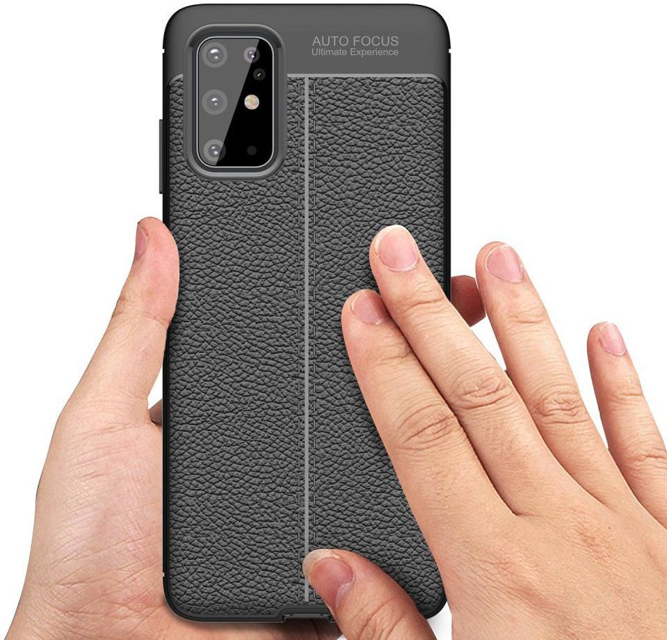 Samsung Galaxy S20 Plus Hoesje TPU Leer Design Zwart afbeelding 3