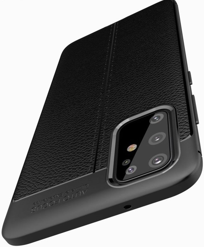 Samsung Galaxy S20 Plus Hoesje TPU Leer Design Zwart afbeelding 8